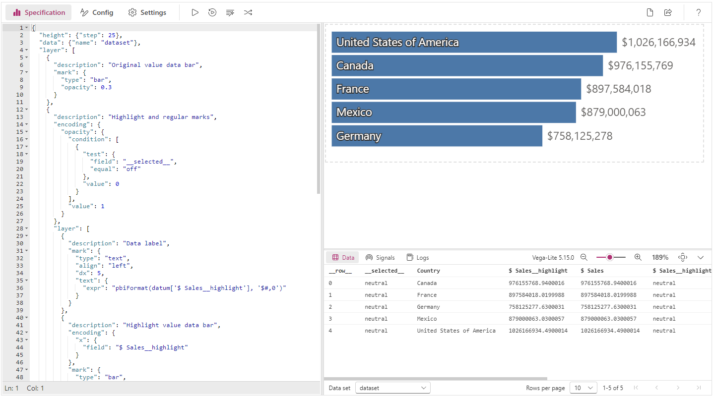 Deneb&#39;s Advanced Editor UI has been updated to use the latest Fluent UI libraries from Microsoft. This image shows the main editor view with the new changes.